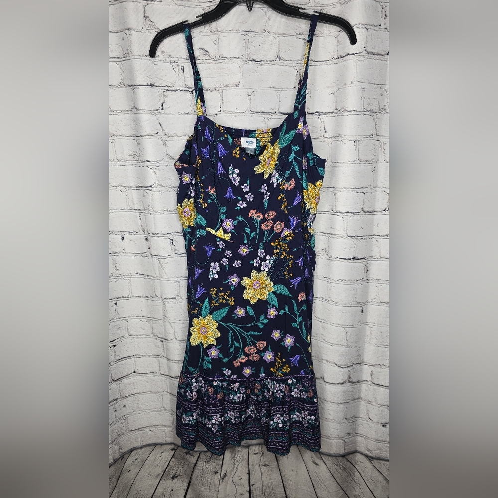Old Navy Floral Print Spaghetti Strap Dress Size XL